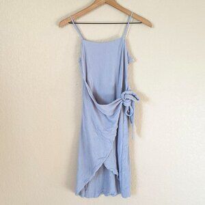 Lulu's Blue Faux Wrap Mini Dress M